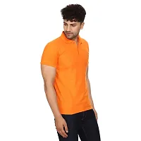 SMAN Men's Polo T-Shirt Regular Fit Polyester Half Sleeve Multicolour with Orange Without Pocket Combo Pack of 2 (Orange  Lemon, 2XL)-thumb2