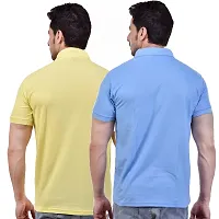 SMAN Men's Polo T-Shirt Regular Fit Half Sleeve Multi Color Combo Pack of 2-thumb1