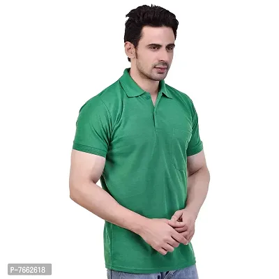 SMAN Men's Polo T-Shirt Regular fit Polyester Half Sleeve with Pocket Combo Pack of 2-thumb3