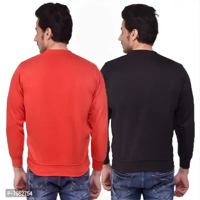 SMAN Round Neck Full Sleeve Men's Sweatshirt for Winter Combos Pack of 2 (Multi Colors)-thumb2