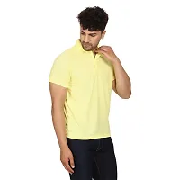 SMAN Men's Polo T-Shirt Regular Fit Polyester Half Sleeve Multicolour with Lemon Without Pocket Combo Pack of 2 (Lemon  Orange, M)-thumb4