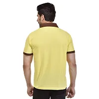 SMAN Men's Polo T-Shirt Regular Fit Polyester Half Sleeve Contrast and Same Colour Combo Pack of 2 (Yellow  Black, XL)-thumb4