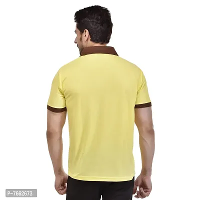 SMAN Men's Polo T-Shirt Regular Fit Polyester Half Sleeve Contrast and Same Colour Combo Pack of 2 (Yellow  Black, XL)-thumb5