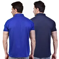 SMAN Men's Regular Fit Polo T Shirt with Half Sleeve and Pocket Combo Pack of 2 | Multi Color |-thumb1