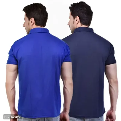 SMAN Men's Regular Fit Polo T Shirt with Half Sleeve and Pocket Combo Pack of 2 | Multi Color |-thumb2