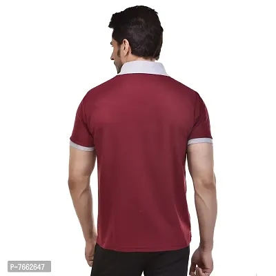 SMAN Men's Polo T-Shirt Regular Fit Polyester Half Sleeve Combo Pack of 2 (Maroon  Navy Blue, M)-thumb5