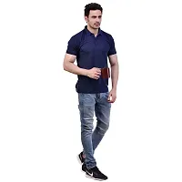 SMAN Men's Regular Fit Polo T Shirt with Half Sleeve and Pocket Combo Pack of 2 | Multi Color |-thumb3