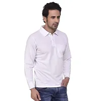 SMAN Stylish Men's Regular Fit Collared Full Sleeve Polo T-Shirt Real Matty Cotton Blend with Pocket for Winter (Multicolors)-thumb2