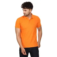 SMAN Men's Polo T-Shirt Regular Fit Polyester Half Sleeve Multicolour with Orange Without Pocket Combo Pack of 2 (Orange  Orange, 2XL)-thumb2