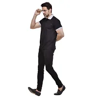 SMAN Men's Polo T-Shirt Regular Fit Polyester Half Sleeve Contrast Colour Combo Pack of 2 (Black  Maroon, 3XL)-thumb3