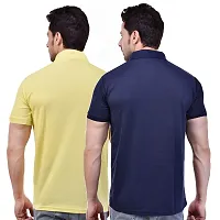 SMAN Men's Regular Fit Polo T Shirt with Half Sleeve and Pocket Combo Pack of 2 | Multi Color |-thumb1