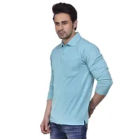 SMAN Stylish Men's Regular Fit Collared Full Sleeve Polo T-Shirt Real Matty Cotton Blend with Pocket for Winter (Multicolors)-thumb2