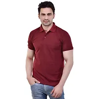 SMAN Men's Polo Regular Fit, Half Sleeve, T-Shirt Combo Pack of 2 | Multicolor |-thumb2