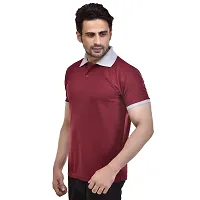 SMAN Men's Polo T-Shirt Regular Fit Polyester Half Sleeve Combo Pack of 2 (Maroon  Navy Blue, M)-thumb2