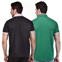 SMAN Men's Polo T-Shirt Regular Fit Polyester Half Sleeve Contrast Colour Combo Pack of 2-thumb1