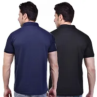 SMAN Men's Regular Fit Polo T Shirt with Half Sleeve and Pocket Combo Pack of 2 | Multi Color |-thumb1