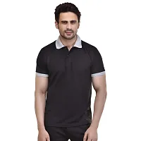 SMAN Men's Polo T-Shirt Regular Fit Polyester Half Sleeve Contrast Colour Combo Pack of 2 (Black  Maroon, 3XL)-thumb4