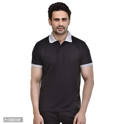 SMAN Men's Polo T-Shirt Regular Fit Polyester Half Sleeve Contrast Colour Combo Pack of 2 (Black  Maroon, 3XL)-thumb5