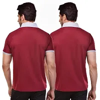 SMAN Men's Polo T-Shirt Regular Fit Polyester Half Sleeve Combo Pack of 2 (Maroon  Maroon, XL)-thumb1