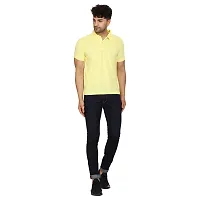 SMAN Men's Polo T-Shirt Regular Fit Polyester Half Sleeve Multicolour with Lemon Without Pocket Combo Pack of 2 (Lemon  Aqua, XL)-thumb2