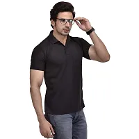 SMAN Men's Polo T-Shirt Regular fit, Polyester, Half Sleeve, with Pocket Combo Pack of 2 | Navy-Blue, Black |-thumb4