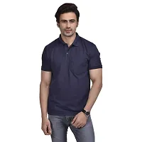 SMAN Men's Polo T-Shirt Regular fit, Polyester, Half Sleeve, with Pocket Combo Pack of 2 | Navy-Blue, Black |-thumb2