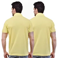 SMAN Men's Polo Regular Fit Half Sleeve Polyester T-Shirt with Side Pocket Combo Pack of 2 | Multicolor | (Medium, Yellow)-thumb1