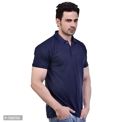 SMAN Men's Regular Fit Polo T Shirt with Half Sleeve and Pocket Combo Pack of 2 | Multi Color |-thumb3
