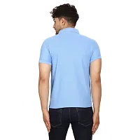 SMAN Men's Polo T-Shirt Regular Fit Polyester Half Sleeve Multicolor Without Pocket Combo Pack of 2 (SkyBlue  Aqua, M)-thumb4