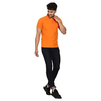 SMAN Men's Polo T-Shirt Regular Fit Polyester Half Sleeve Multicolour with Orange Without Pocket Combo Pack of 2 (Orange  Orange, 2XL)-thumb3