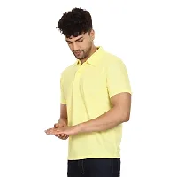 SMAN Men's Polo T-Shirt Regular Fit Polyester Half Sleeve Multicolour with Lemon Without Pocket Combo Pack of 2 (Lemon  Navy Blue, 2XL)-thumb2