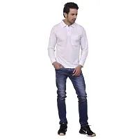 SMAN Stylish Men's Regular Fit Collared Full Sleeve Polo T-Shirt Real Matty Cotton Blend with Pocket for Winter (Multicolors)-thumb4