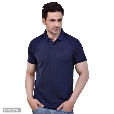 SMAN Stylish Men's Regular fit Half Sleeve Polyester Polo T-Shirt Combo Pack of 2-thumb3