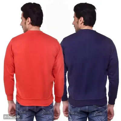 SMAN Round Neck Full Sleeve Men's Sweatshirt for Winter Combos Pack of 2 (Multi Colors)-thumb2