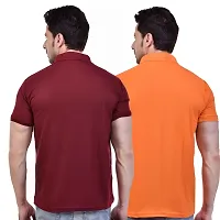 SMAN Men's Polo Regular Fit, Half Sleeve, T-Shirt Combo Pack of 2 | Multicolor |-thumb1