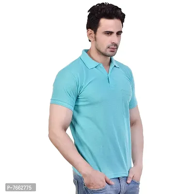 SMAN Men's Regular Fit Polo T Shirt with Half Sleeve and Pocket Combo Pack of 2 | Multi Color |-thumb5