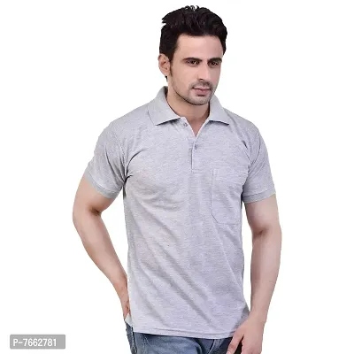 SMAN Men's Regular Fit Polo T Shirt with Half Sleeve and Pocket Combo Pack of 2 | Multi Color |-thumb5