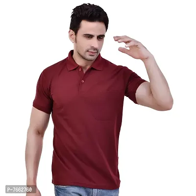 SMAN Men's Polo Regular Fit, Half Sleeve, T-Shirt Combo Pack of 2 | Multicolor |-thumb4