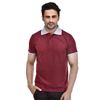 SMAN Men's Polo T-Shirt Regular Fit Polyester Half Sleeve Combo Pack of 2 (Maroon  Maroon, XL)-thumb3