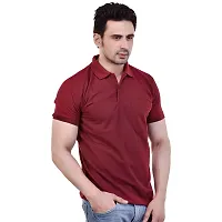 SMAN Men's Polo Regular Fit, Half Sleeve, T-Shirt Combo Pack of 2 | Multicolor |-thumb2
