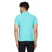 SMAN Men's Polo T-Shirt Regular Fit Polyester Half Sleeve Multicolour with Aqua Without Pocket Combo Pack of 2 (Aqua  Maroon, M)-thumb4