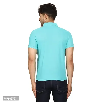 SMAN Men's Polo T-Shirt Regular Fit Polyester Half Sleeve Multicolour with Aqua Without Pocket Combo Pack of 2 (Aqua  Maroon, M)-thumb5