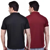 SMAN Men's Polo Regular Fit, Half Sleeve, T-Shirt Combo Pack of 2 | Multicolor |-thumb1
