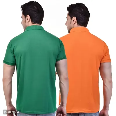 SMAN Men's Polo T-Shirt Regular Fit Polyester Half Sleeve with Pocket Combo Pack of 2-thumb2