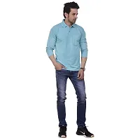 SMAN Stylish Men's Regular Fit Collared Full Sleeve Polo T-Shirt Real Matty Cotton Blend with Pocket for Winter (Multicolors)-thumb4