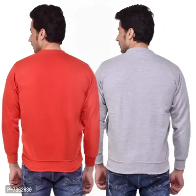 SMAN Round Neck Full Sleeve Men's Sweatshirt for Winter Combos Pack of 2 (Multi Colors)-thumb2
