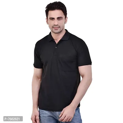 SMAN Men's Polo T-Shirt Regular fit Polyester Half Sleeve with Pocket Combo Pack of 2-thumb3