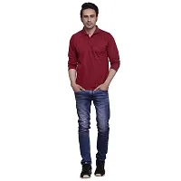 SMAN Stylish Men's Regular Fit Collared Full Sleeve Polo T-Shirt Real Matty Cotton Blend with Pocket for Winter (Multicolors)-thumb4