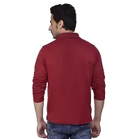 SMAN Full Sleeve Winter Purpose Polos T Shirt for Men Multicolors (XX-Large, Maroon)-thumb1