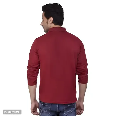 SMAN Full Sleeve Winter Purpose Polos T Shirt for Men Multicolors (XX-Large, Maroon)-thumb2